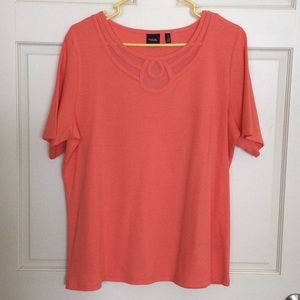 Rafaella peach orange T shirt short sleeve size 1X